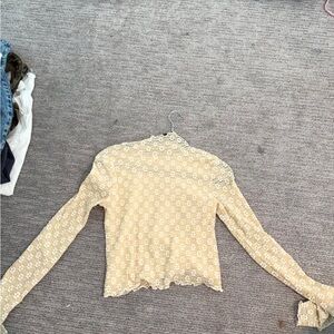 Elegant Cream Lace Women's Top